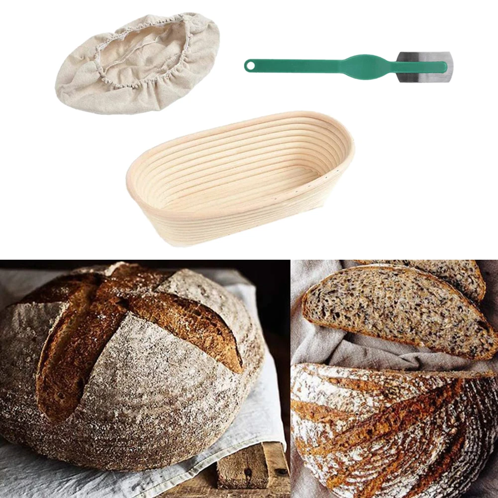 7 Sizes Oval Dough Banneton Brotform Dougn Rattan Bread Proofing Proving Baskets Fermentation Wicker Basket Kitchen Supplies