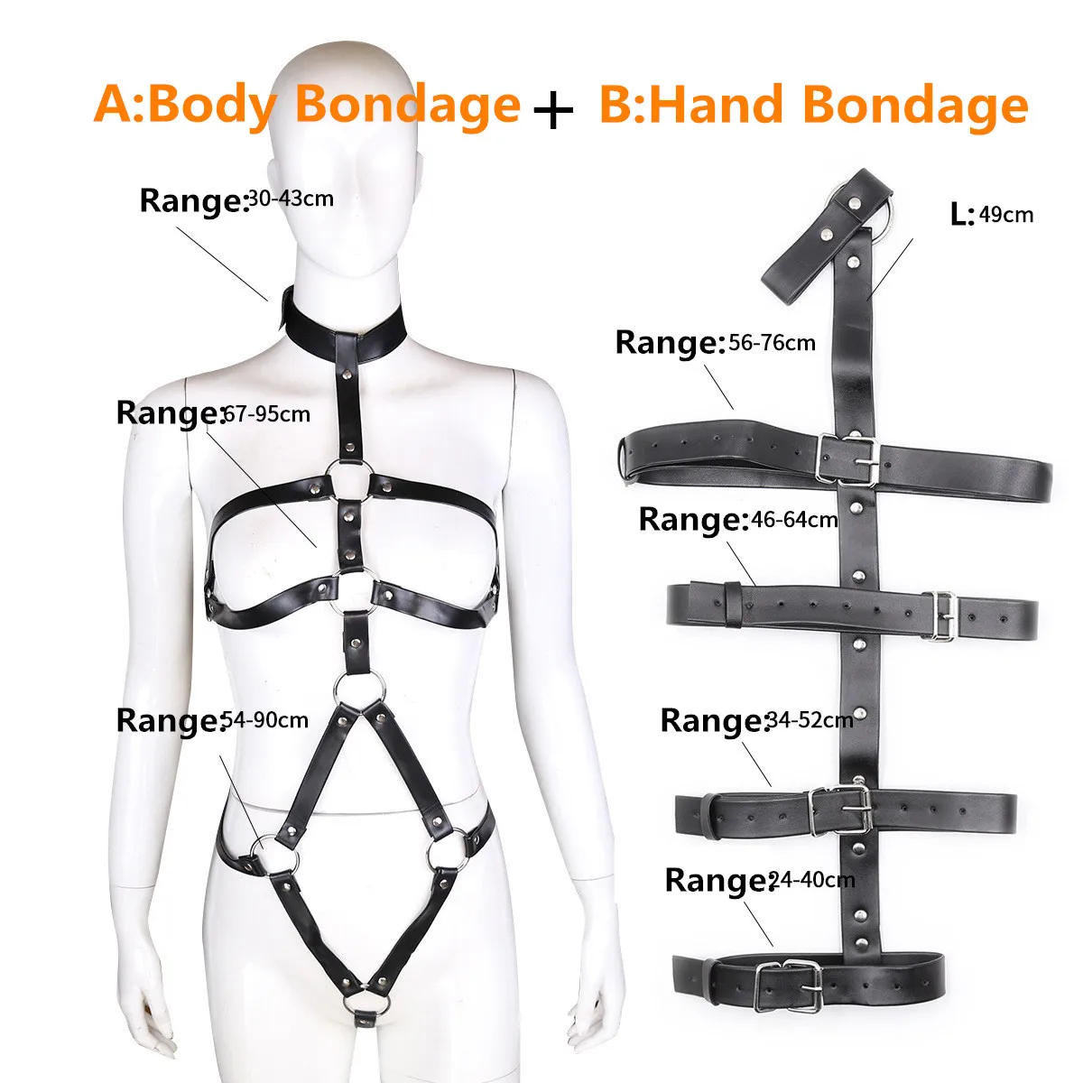 Slave Bondage Body Leather Harness With Arm Handcuffs For Fetish Bdsm Adult Games,Erotic Rope Flirting Accessory For Sexy Women