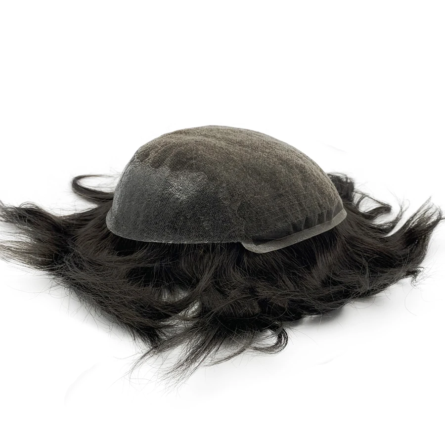 

Men's Natural Hairline Toupee Human Hair Lace Base Wig for Hair Loss Full Coverage Frontal Closure China Manufacturer