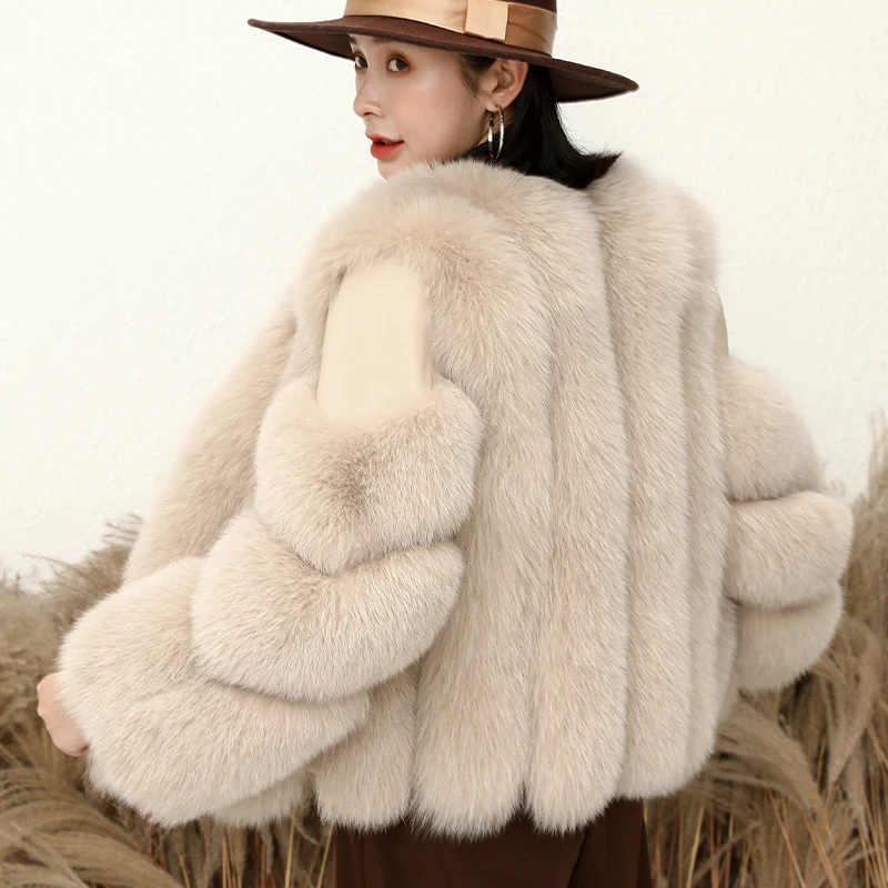 2020 new hot sale real fur fox fur coat design ladies winter really fox fur coat detachable real fur coat women