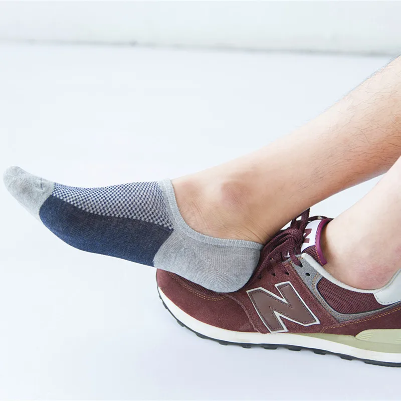 5Pairs moda wysokiej jakości człowiek antypoślizgowe silikonowe niewidoczne skarpety uciskowe męskie skarpetki oddychające Meias bawełniane