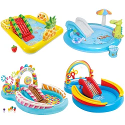 Dinosaurier Iatable Spielen Zentrum Spray Wasser Schwimmen Pool Blow Up Outdoor Sommer Wasser Spaß Paddeln Pool Für Kinder