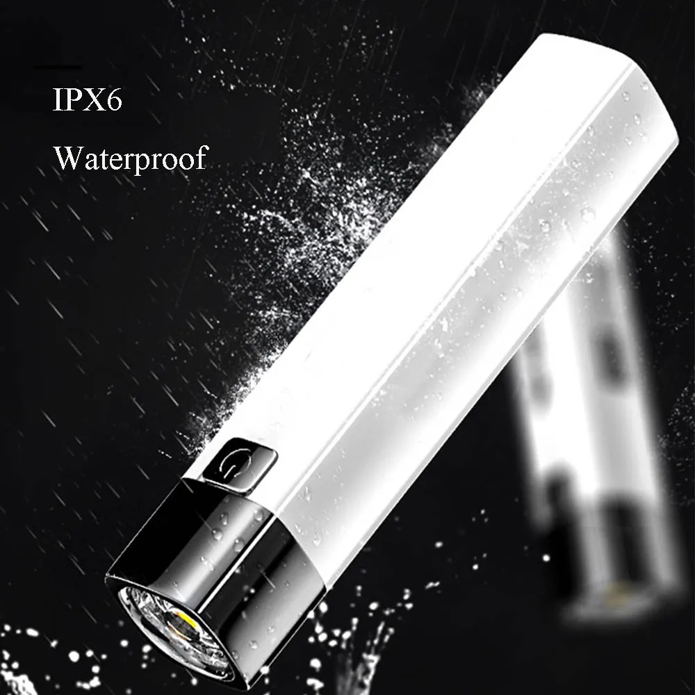 Outdoor Waterproof Flashlights Mini Power Bank USB Rechargeable 18650 Battery Camping Tactical LED Flash Lights Powerful Torch