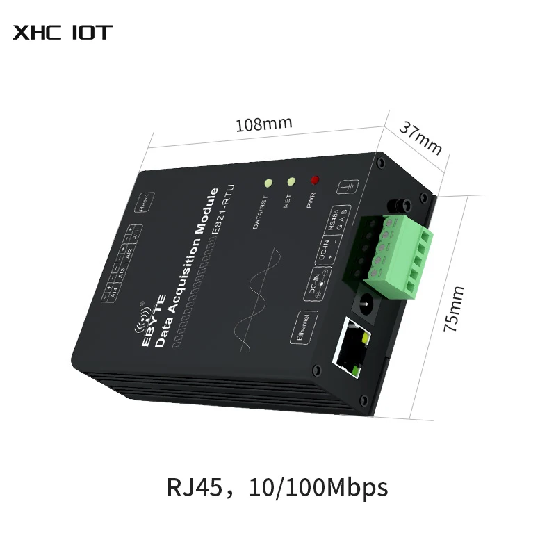 Wireless Transparent Transceiver Digital RS485 RJ45 4 Channel Input Modbus TCP RTU Modem with Ethernet port E821-RTU(0400-ETH)