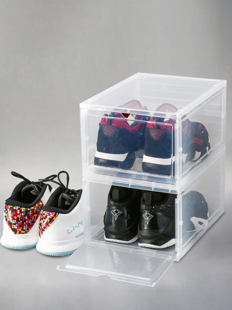 Plastic sorting box shoe organizer Plastic sorting box Fold Plastic Thickened Transparent Drawer Case Plastic Stackable Box