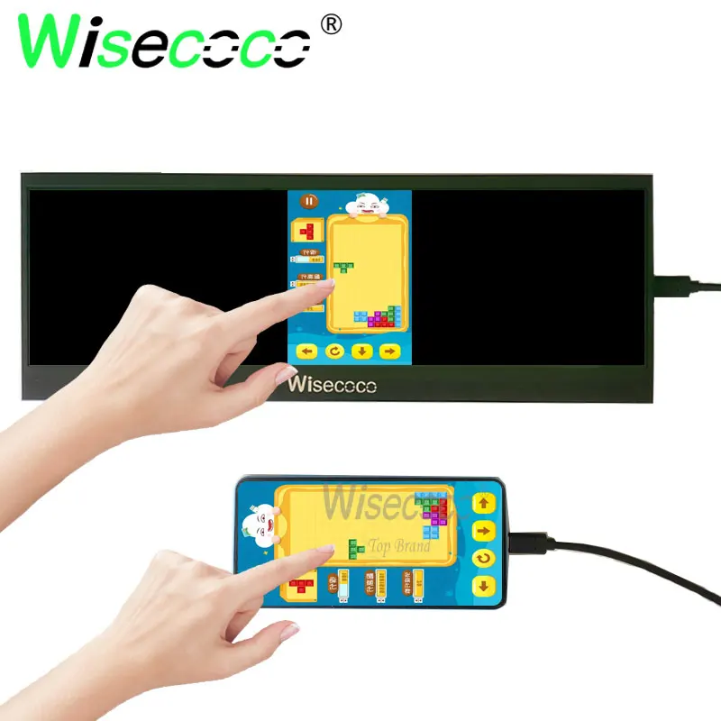 Wisecoco 14 Inch 4K 3840X1100 DIY IPS LCD Gaming Console Panel Ultrawide LCD Monitor Laptops Raspberry Pi Secondary Display