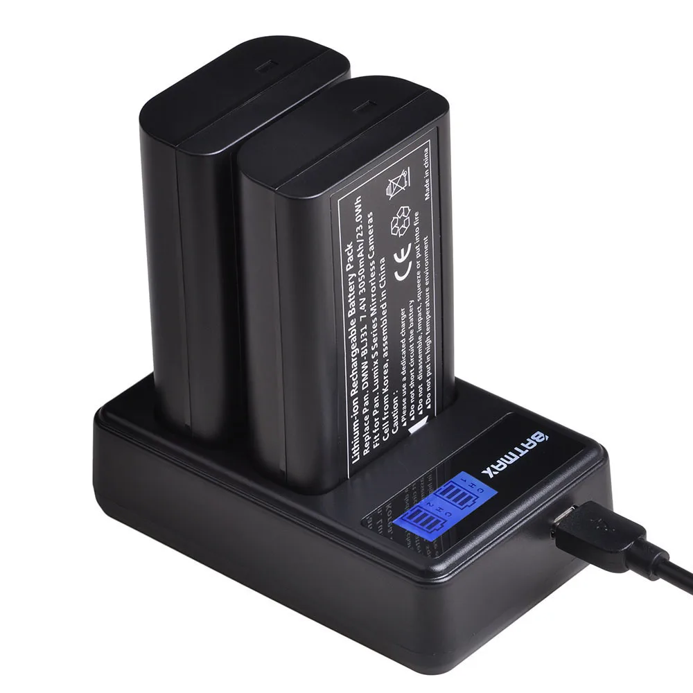Зарядное устройство для аккумулятора LCD USB Dual DMW-BLJ31 DMW BLJ31 для Panasonic LUMIX, DC-S1, DC-S1R беззеркальных камер