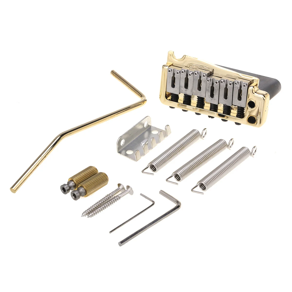 Wilkinson WVP-SB 54mm Steel Saddles 2-Point Guitar Tremolo Bridge with Steel Block for Import ST and Japan ST, Gold