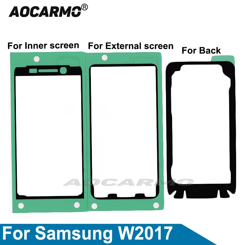 Aocarmo  LCD Screen Tape Back Battery Cover Waterproof Sticker Glue For Samsung Galaxy W2017 Full Set Adhesive Replacement