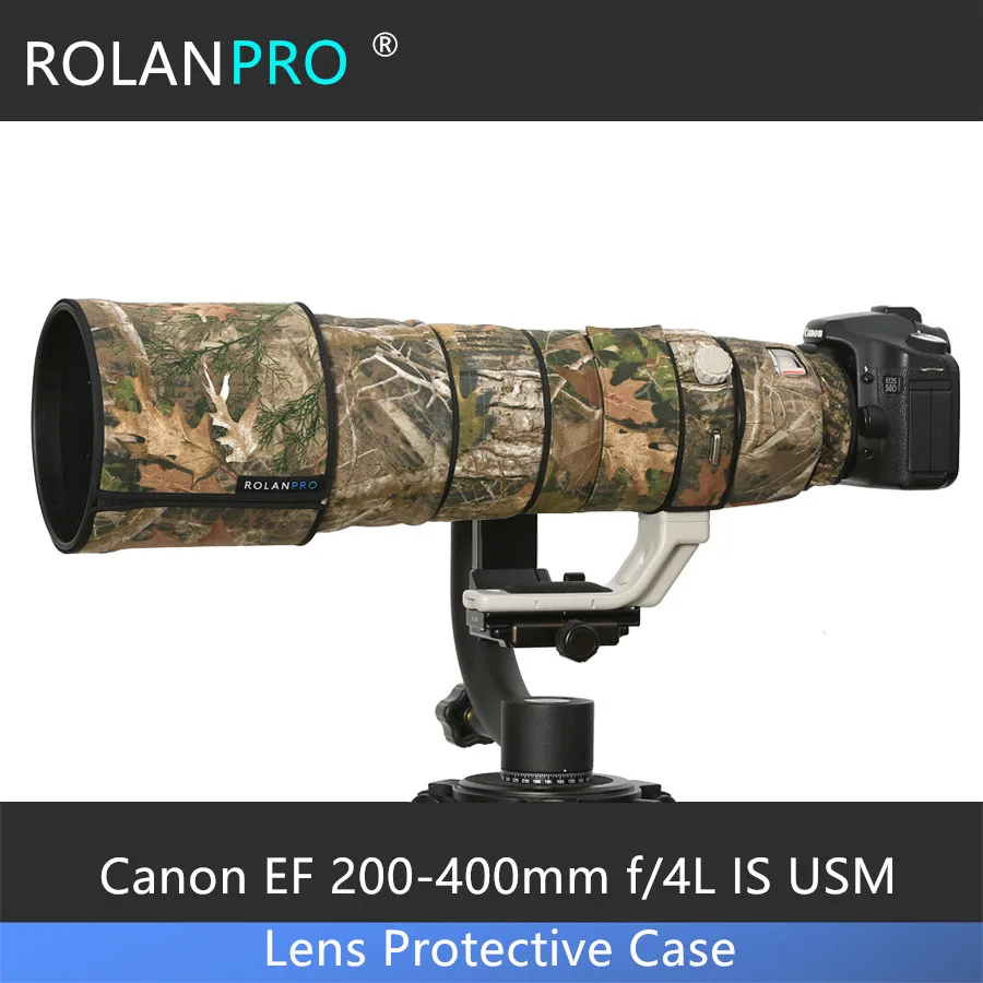 

ROLANPRO Lens Camouflage Coat Rain Cover For Canon EF 200-400mm f/4L IS USM Extender 1.4X Lens Protective Case Guns Case Outdoor