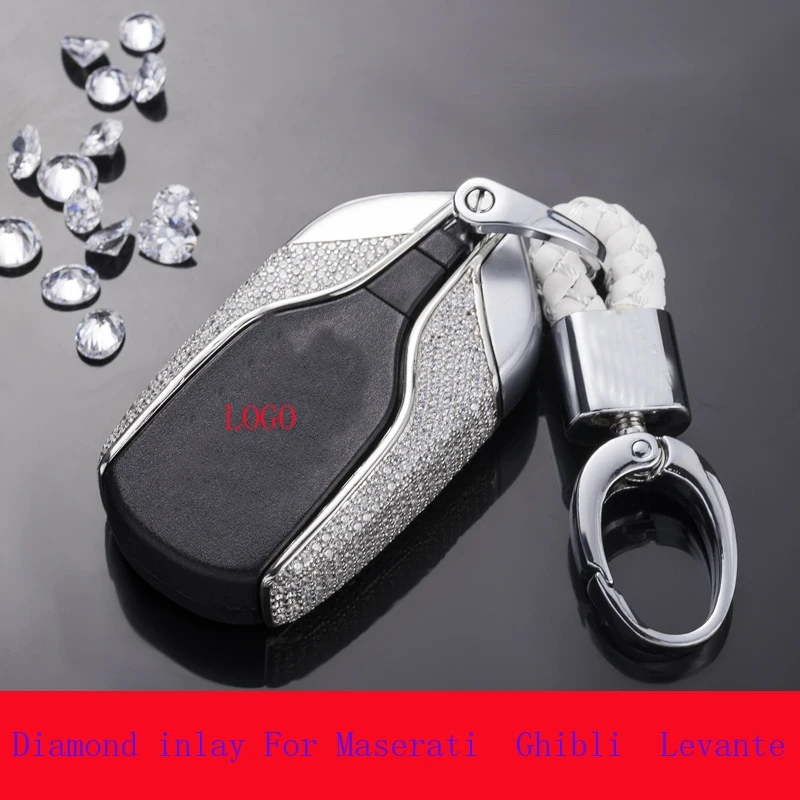 Car Key Case Key chain bag high quality aluminium alloy Diamond inlay For Maserati  Ghibli  Levante Accessories