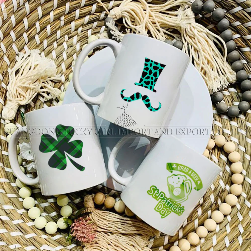 Lucky Goddness St. Patrick s Day Infusible Transfer Ink Sheet 12*12 In Sublimation Ink Green Glitter for Heat Mug Press T-Shirts