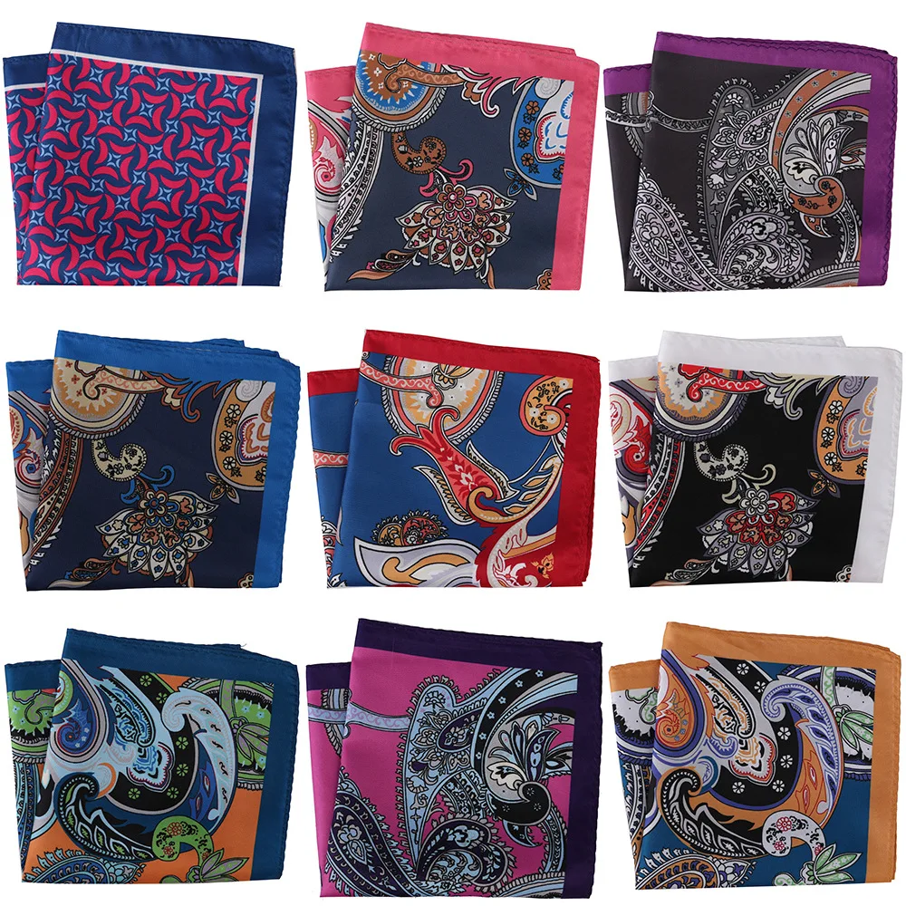 Pañuelo cuadrado de bolsillo para hombre, 30x30cm, estampado de lunares, toalla Floral para el pecho, pañuelo de gran tamaño para traje de hombre,