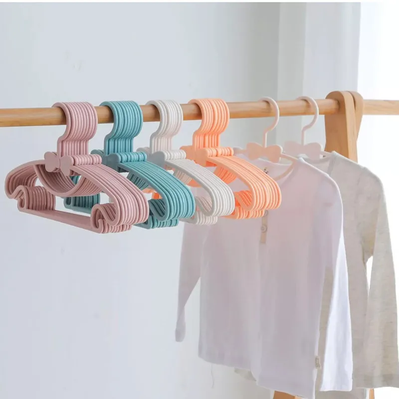 

10pcs/set Children Hanger Creative Non-slip Non-marking Storage Rack Wardrobe Space Saving Dry Racks Home Baby No Trace Hangers