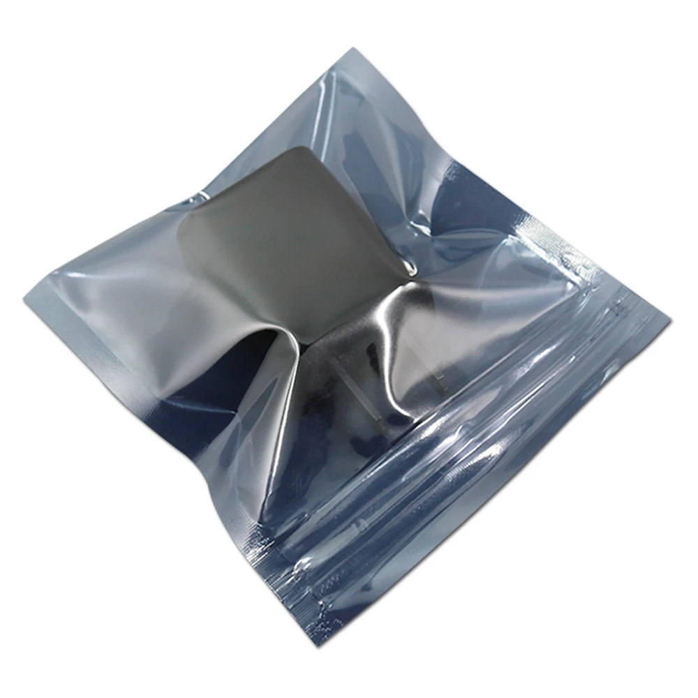 100Pcs Antistatic Mylar Foil Storage Bag Zip Lock ESD Reusable Resealable Anti Static Pouches for Electronic Accessories Package