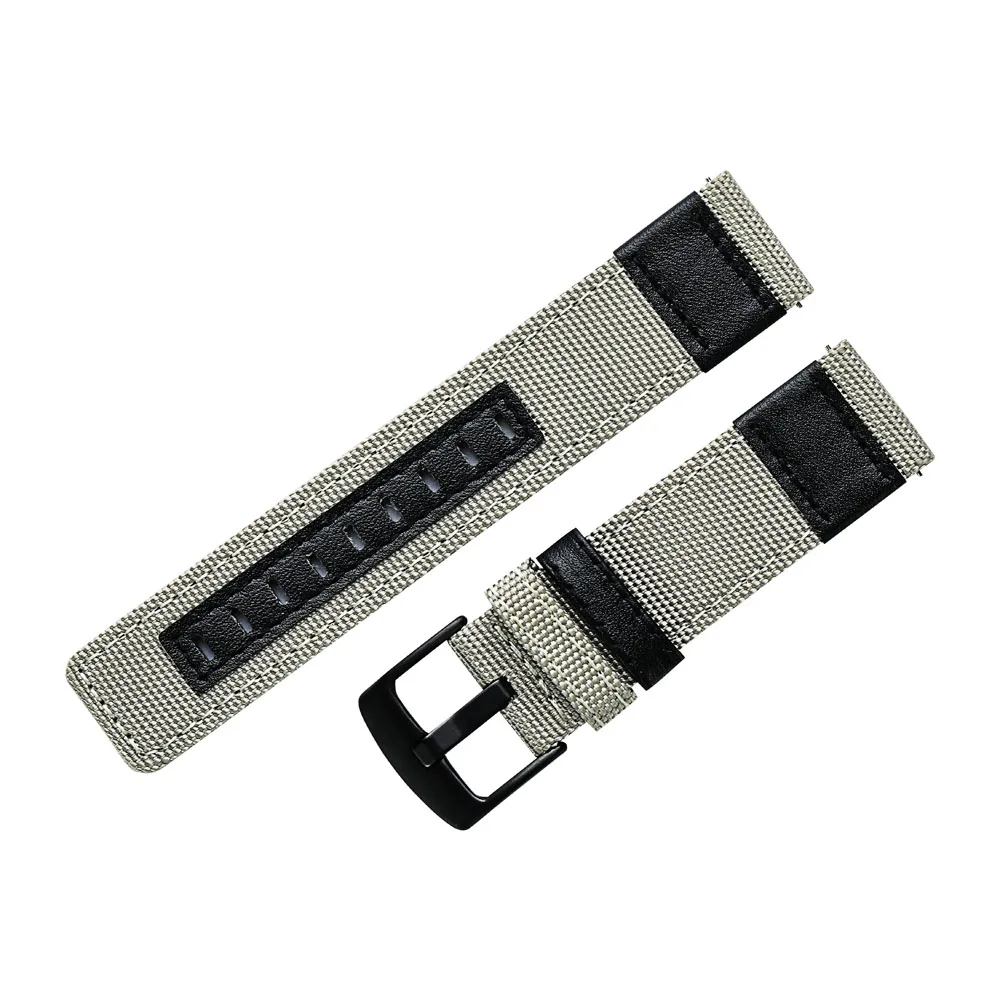 Canvas Nylon + Leather Watch Band For Jeep Diesel Fossil 20mm 22mm 24mm Men Watch Strap Quick Release Wrist Strap Watch Belt