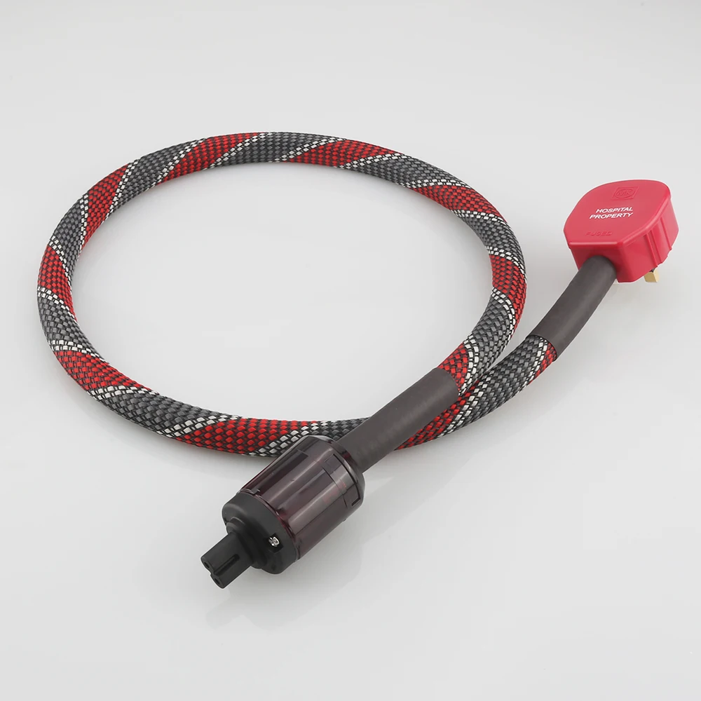 Hifi الصوت النحاس النقي متعدد موصل UK Power C7 IEC كابل سلك الطاقة Audiphile لمعدات الصوت كابل التيار المتناوب IEC