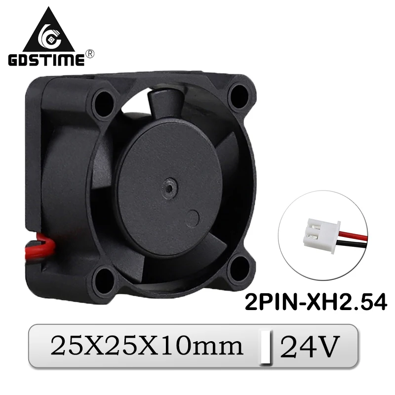 

50 Piece/Lot Gdstime DC 24V 25mm 2.5cm 25x25x10mm Minor Brushless Silent Cooling Fan 2510 Centrifugal Micro Electric Cooler