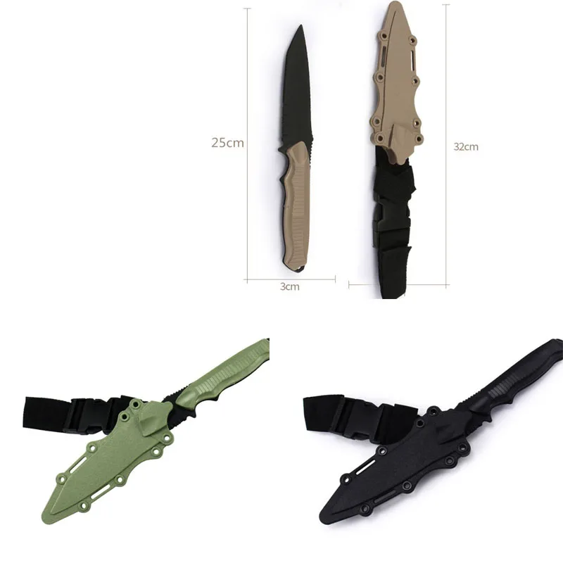 

Safe 1: 1 Rubber Knife Military Training Enthusiasts CS Cosplay Toy Sword First Blood Props Dagger Model