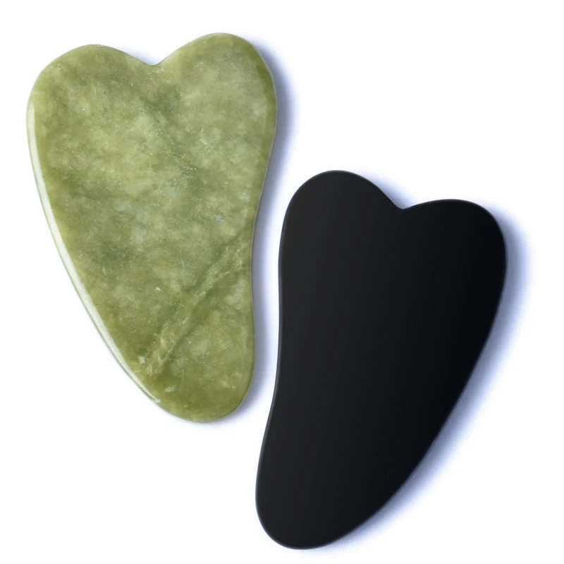 Natural Massage Jade Roller Gua Sha Stone Board Rose Quartz Guasha Plate Massager Scrapers Tools For Face Eyes Neck Back Body