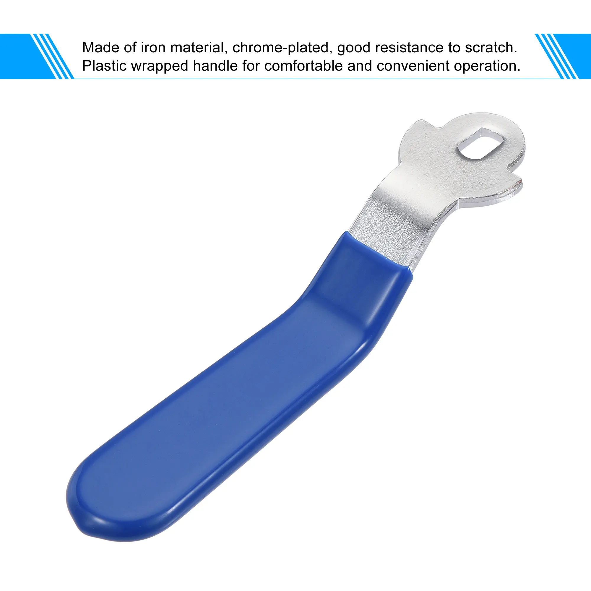 2 pezzi maniglia valvola maniglia leva ferro cromato sostituzione 180 gradi con impugnatura in plastica blu per valvola a sfera DN20