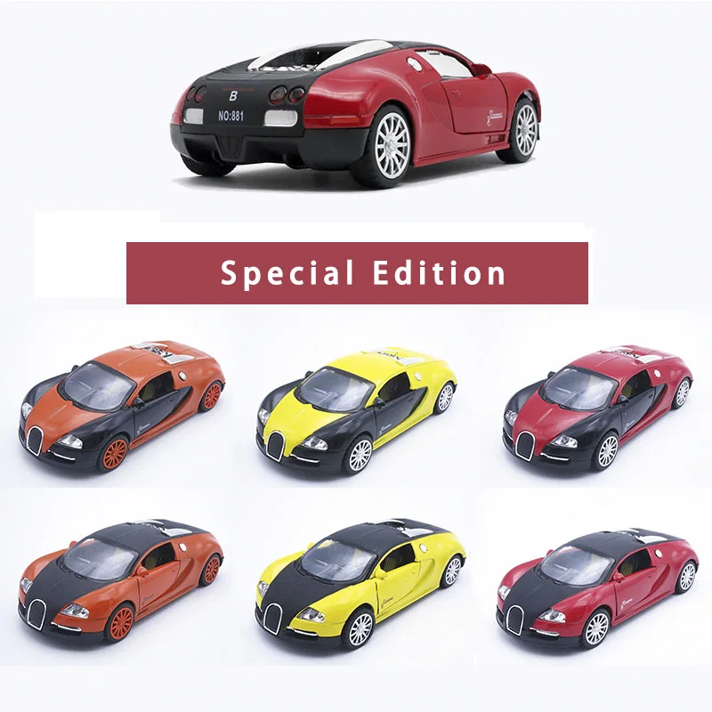 Diecast Bugatti Veyron Modles Alloy Car Models Toys Collection Pull Back Children Toys Home Decoration Gifts