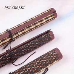 ArtSecret-soporte para pinceles de pintura, bolsa rodante de bambú, estuche para bolígrafos de caligrafía, paquete de cortinas, no incluye pincel, BT-01/03/04/05/06