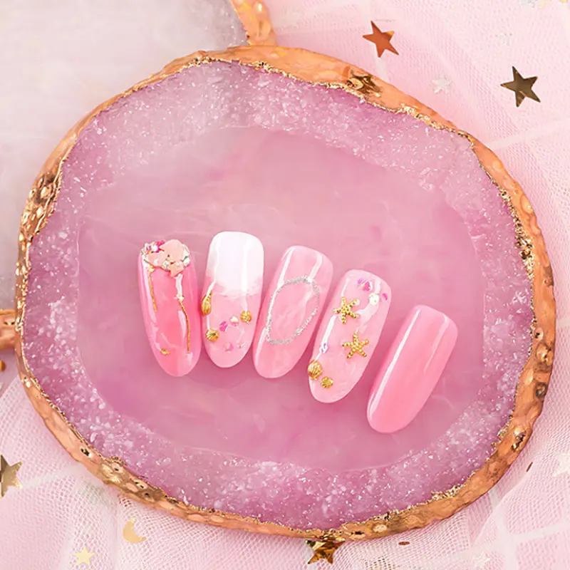 Resin Agate Palette Round Showing Shelf Nail Art Palette False Nail Tips Mixing Color Drawing Pallet Gel Polish Display Shelf