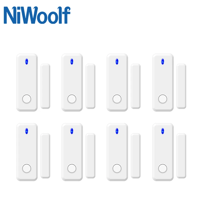 Niwoolf 433Mhz Draadloze Deur Open Gesloten Detector 2-Way Deur Contact Detector Megnet Sensor Voor Onze Thuis Inbreker alarmsysteem