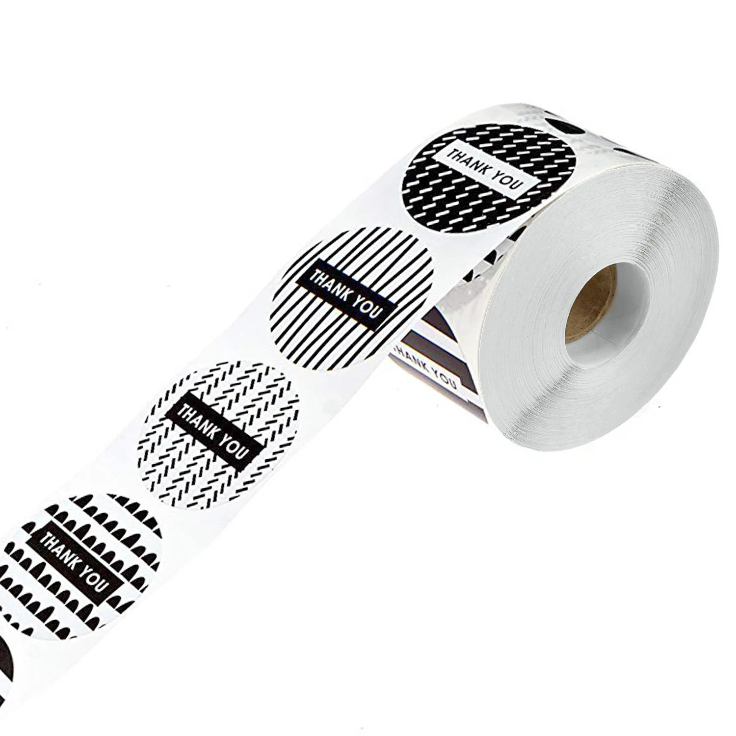 50-500 pièces autocollant de remerciement simple noir et blanc autocollant de sceau cadeau 1 pouce autocollant de décoration d\'emballage de cuisson