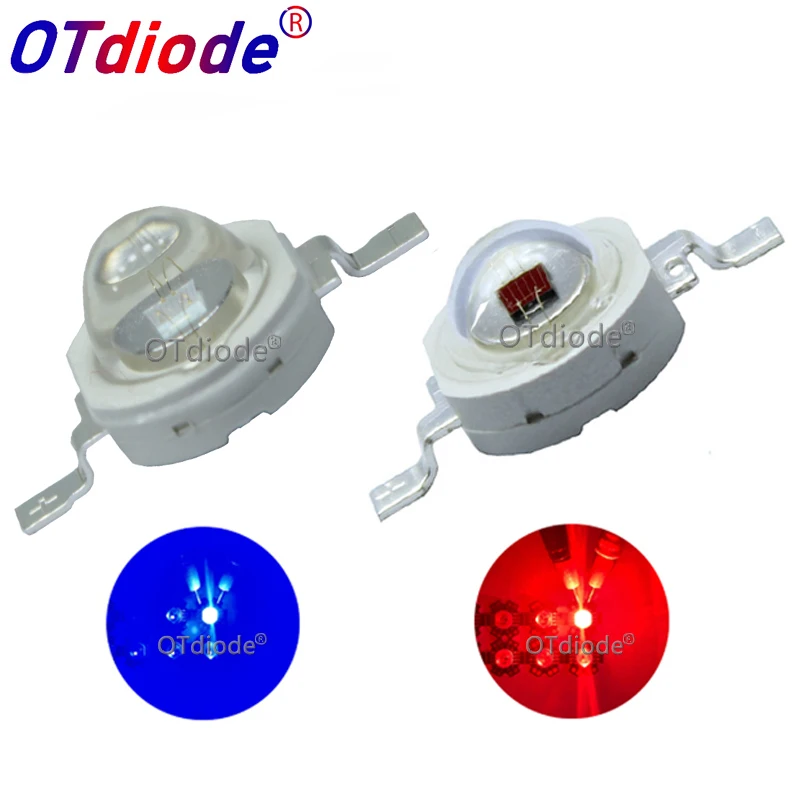 10 sztuk 3W głęboki czerwony 660nm Royal Blue 445nm chip led dioda 90/120 stopni lampa oświetlenie do uprawy dla roślin warzyw owoców uprawy siewu