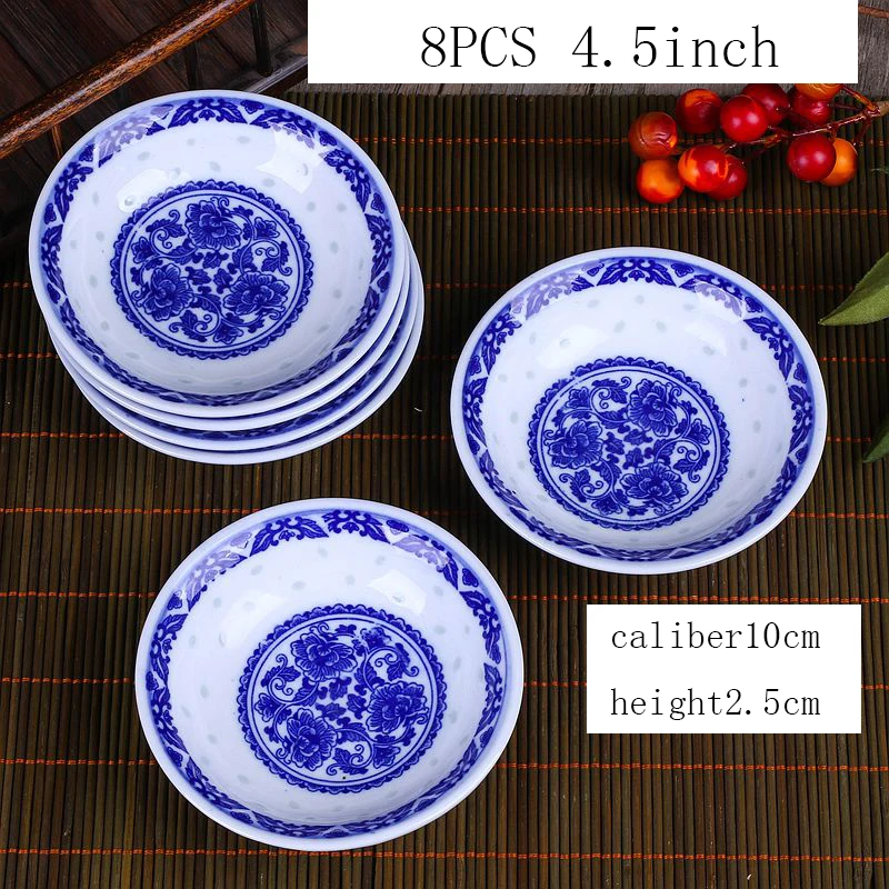 8PCS/Lot Jingdezhen Ceramic Spice Dish Blue and White Porcelain Small Seasoning Plate Home Tableware Accessories Dishes Plates