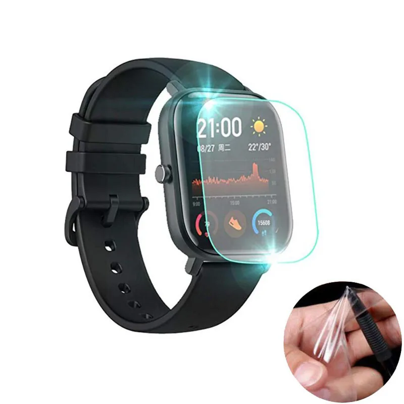 5pcs Soft TPU Clear Protective Film Guard For Xiaomi Huami Amazfit GTS / GTS 2 Sport Smart Watch Full Screen Protector Cover