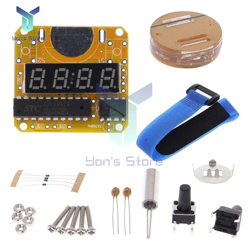 Digital Watch Electronic Clock DIY Kit Single-chip LED Digital Electronic Watches Clock Module LED With Transparent Cover