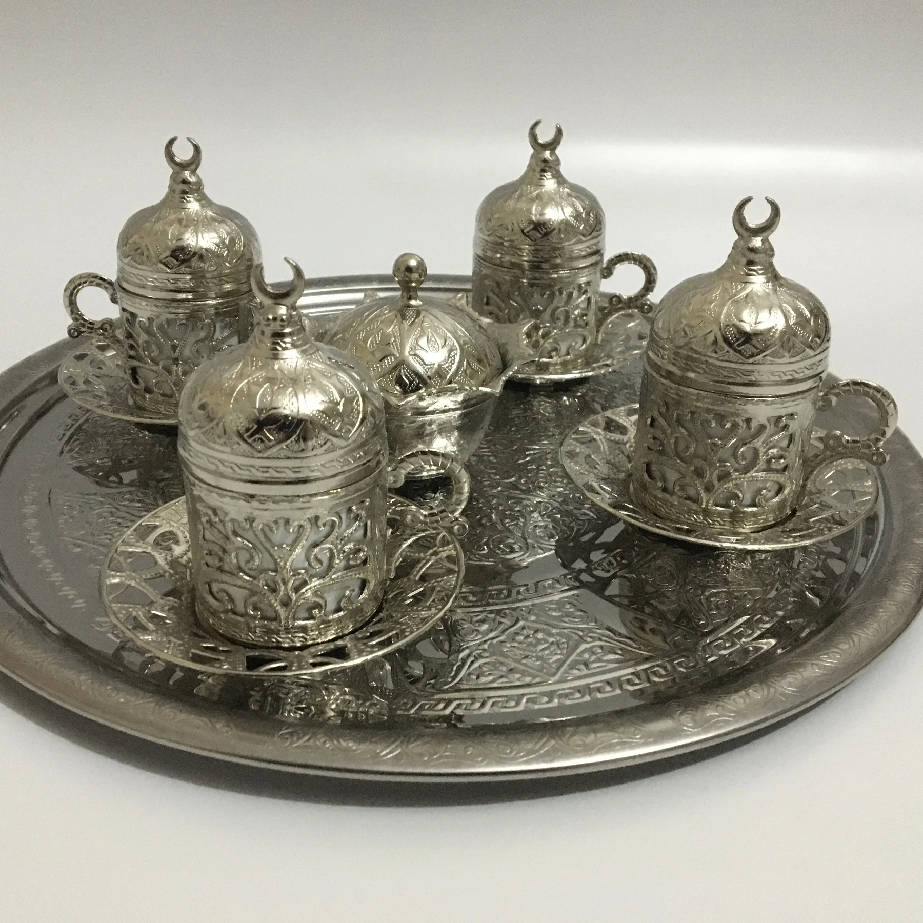 Set of 4 Copper Ottoman Turkish Coffee Cups Set Arabic Coffee Set Tea Cups Set Espresso Cups Made in Turkey Stylish and Unique