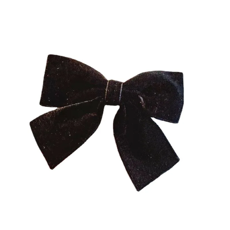 2022 Velvet Bow Barrette with Clip Kids Women Girls Elegant Hair Pins Vintage Black Wine Red Prom Hair Accessories