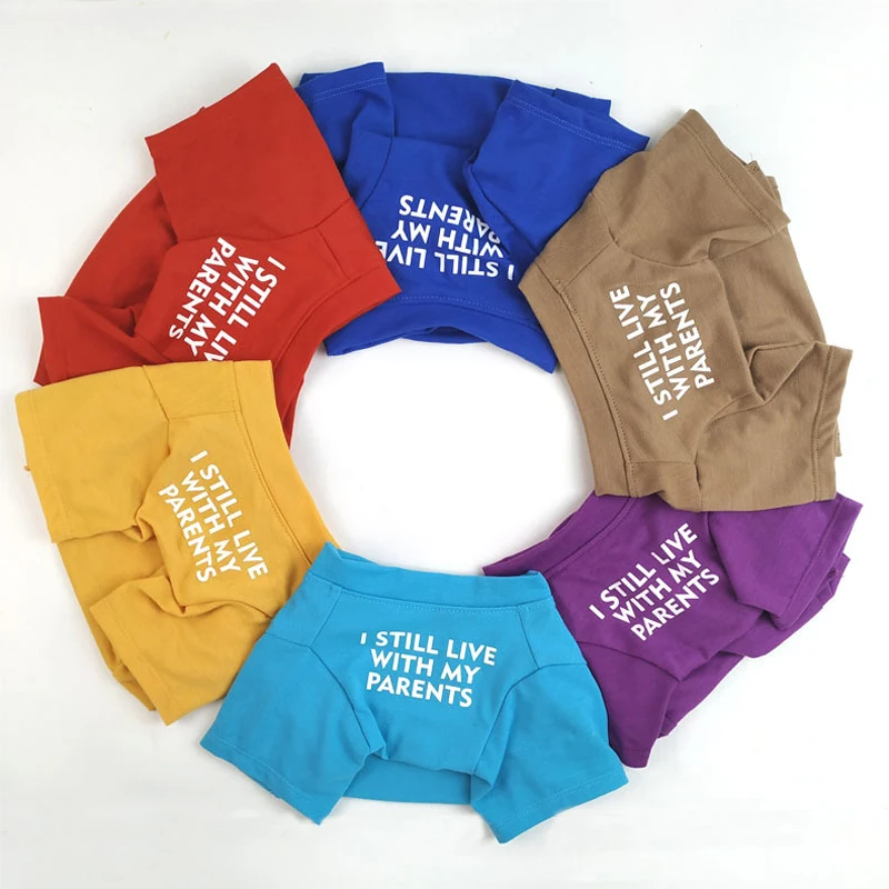 Letter Printed French Bulldog Shirt Cozy Cotton Stretch Pet Dog Clothes for Chihuahua Summer Pug T-shirts Yorkshire Cat Clothing