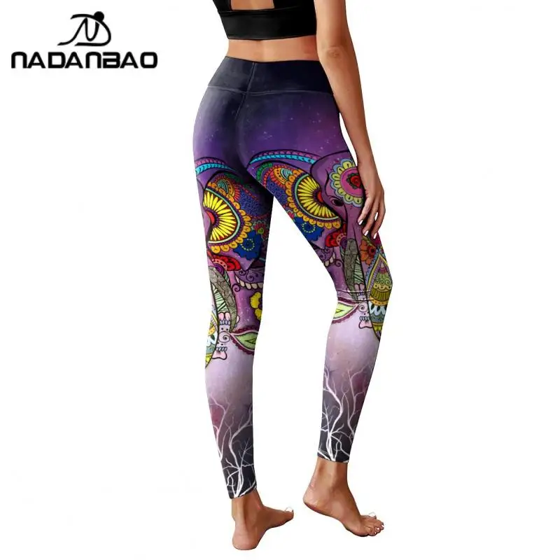 NADANBAO donna Mandala Leggings albero della vita pantaloni elastici a vita alta pantaloni da allenamento Fitness equitazione all'aperto fondo da corsa