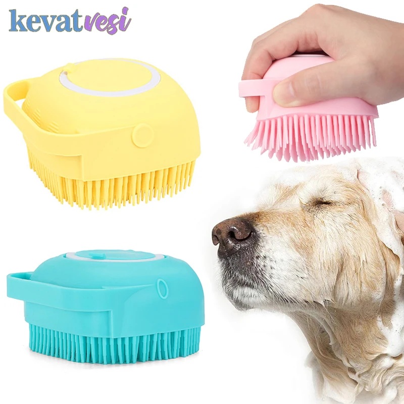 

Dog Bath Massage Brush Soft Silicone Pet Shampoo Massager Brush Puppy Cat Shower Comb Bathroom Grooming Tool Pets Accessories