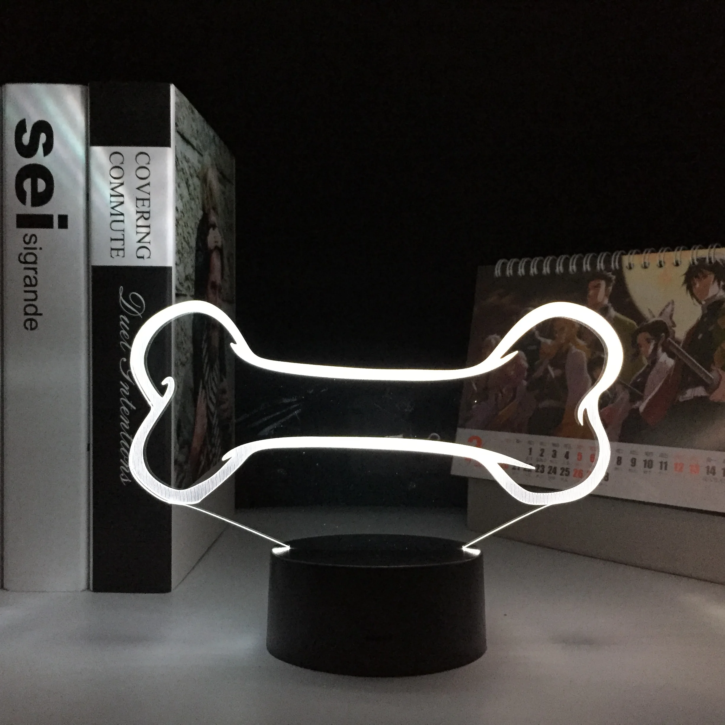 Dog Bone Shape 3D LED Lamp for Child Bedroom Decoration Kids Birthday Gift Room Decor Christmas Remote LED Light For Pet Lovers