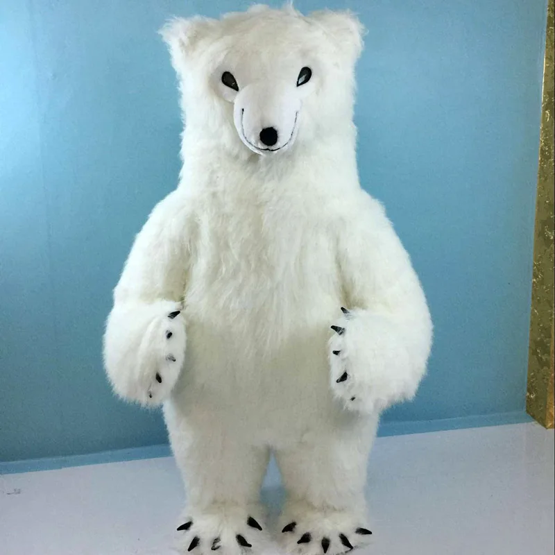 

2M Inflatable Costume Polar Bear Mascot Advertising Adult Suitable 1.6m To 1.8m Halloween Cosplay Party Game Dress Outfits Xmas