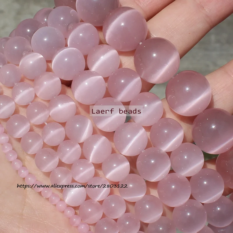 

Natural Pink Cat's Eye 4-12mm Round Loose Beads, For DIY Jewelry Making !We provide mixed wholesale for all items!