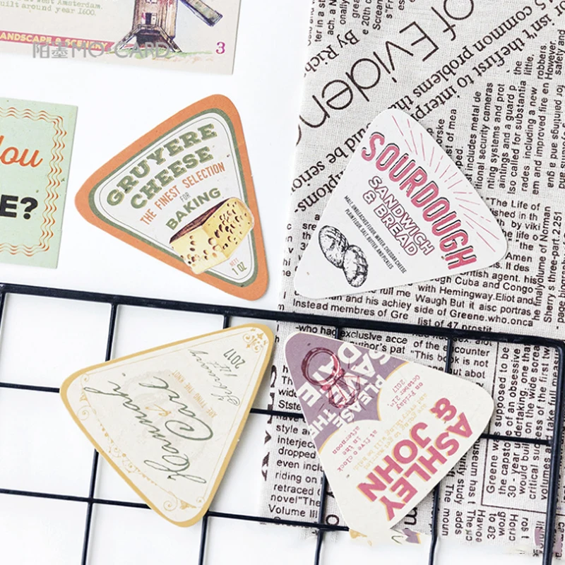30pcs/pack Retro Creative American Advertising Stickers Boxed Message Postcard Material Escolar Decoracion Aesthetic