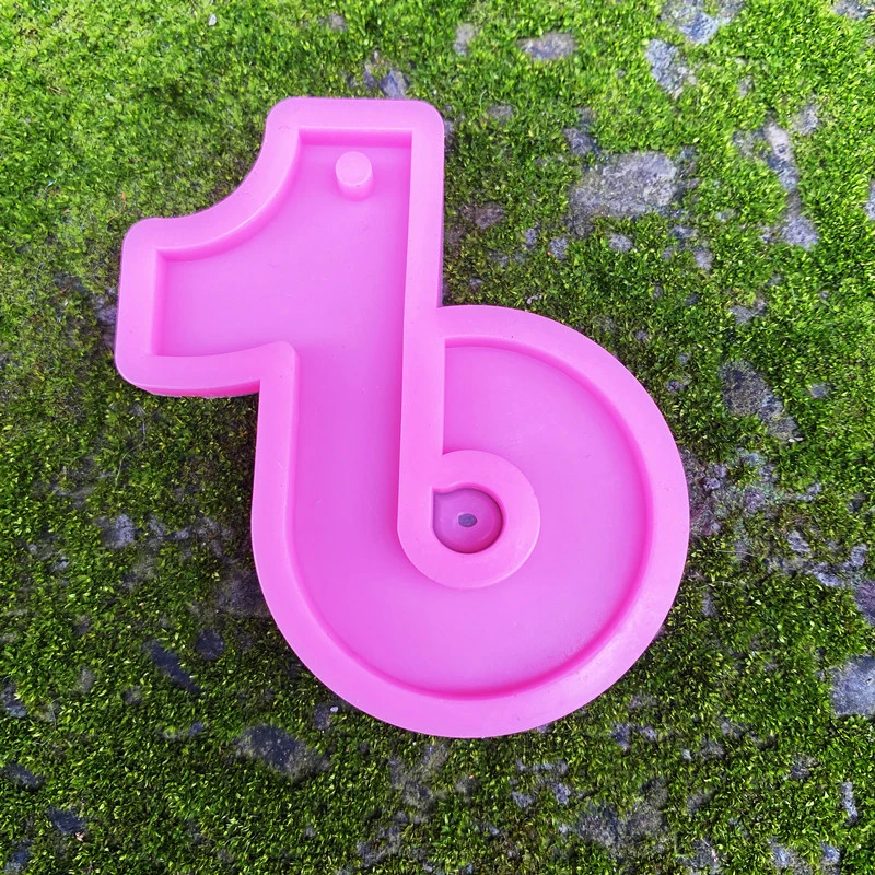 Silicone Resin Keychain Mold Musical Note Keychain Silicone Mold Hole DIY Chocolate Handmade Ice Cream Cupcakes Cake Decoration