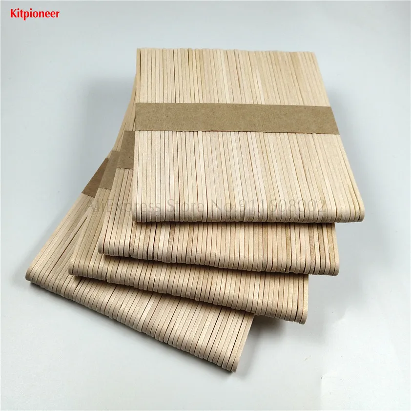 200 Ice Pop Sticks Popsicle Accessories Birch Wooden Ice-lolly Stick Length 114mm 4 Lots In 1