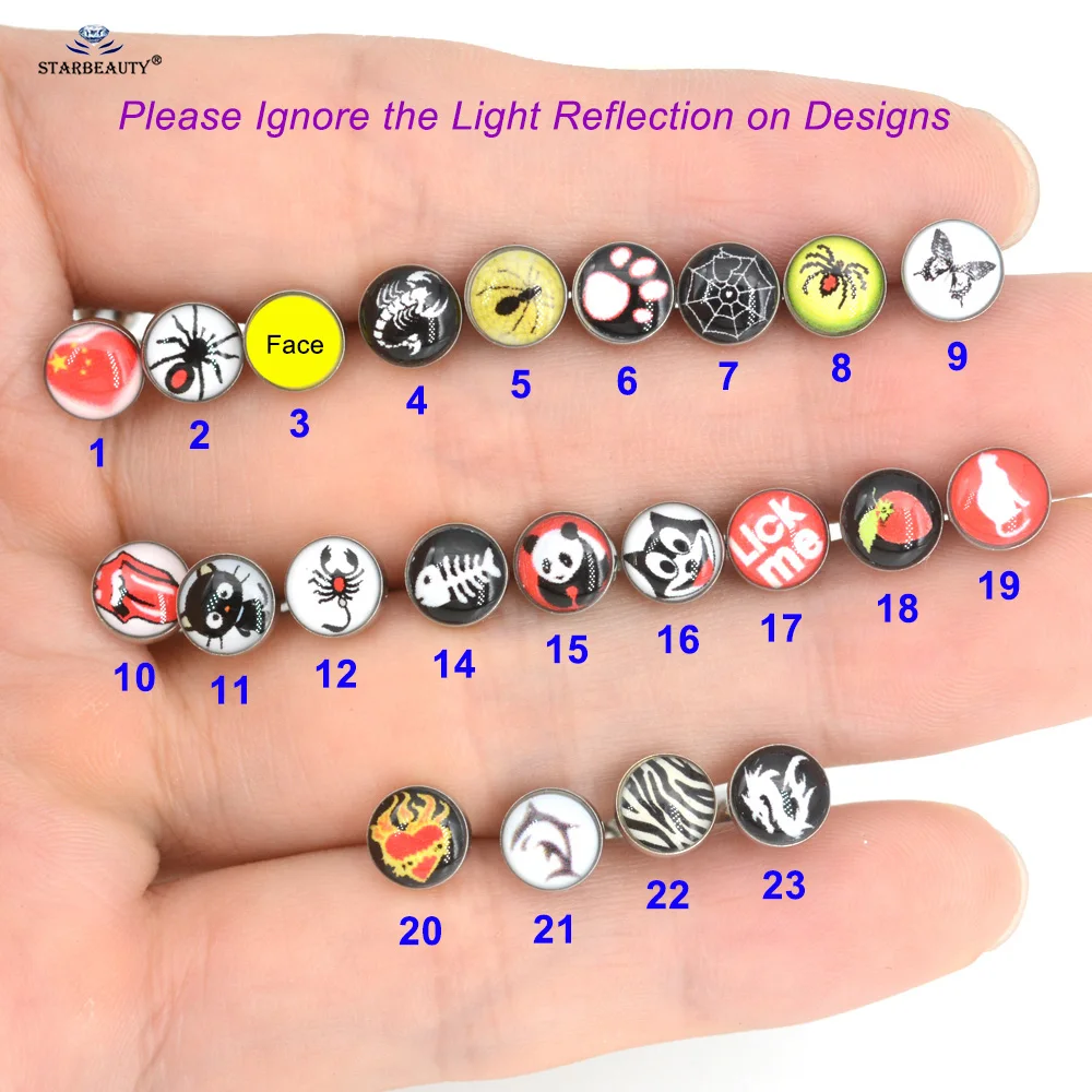 2Pcs DIY 14G 16mm Surgical Steel Barbell Sipder Cherry Dog Cat Tongue Piercing Jewelry Football Sexy Tongue Rings for Women Men