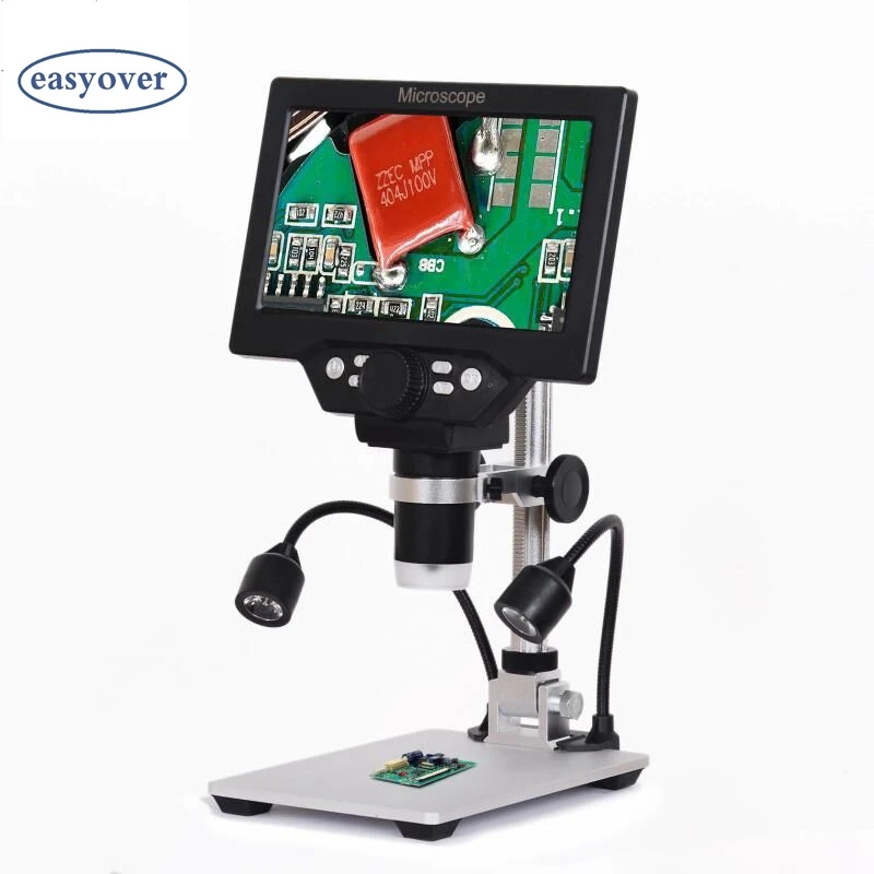 Brand 1-1200X Digital Electronic Microscope 7Inch HD Large LCD Pcb Motherboard Phone Repair Magnifier Camera Tools LED Light