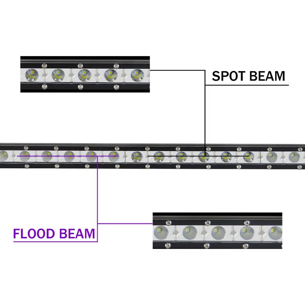 Offroad Car Bullbar Single Row LED Bar 7\