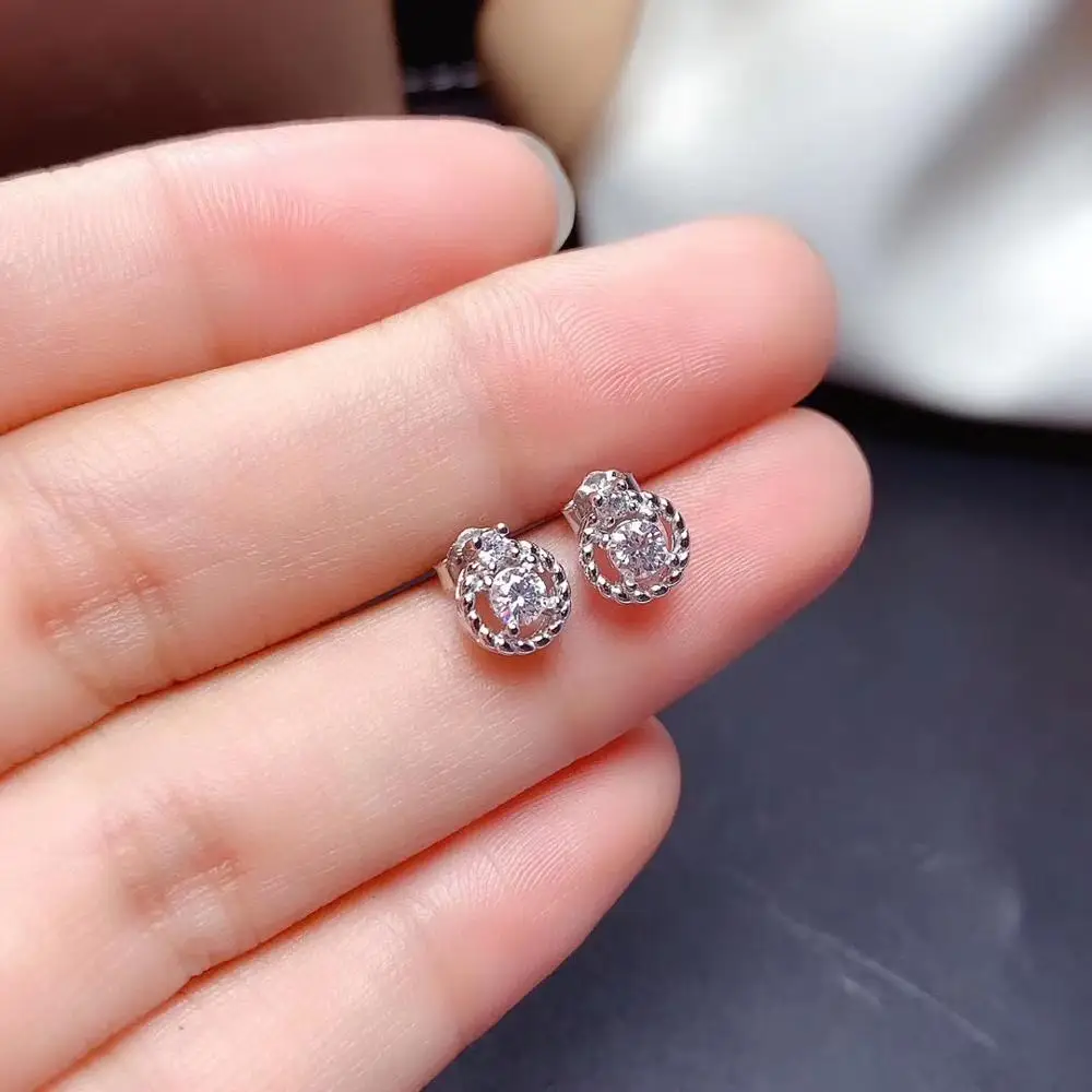 chic but exquisite 3x3mm size shiny moissanite stud earrings for women real 925 silver gold plated certified gem birthday gift