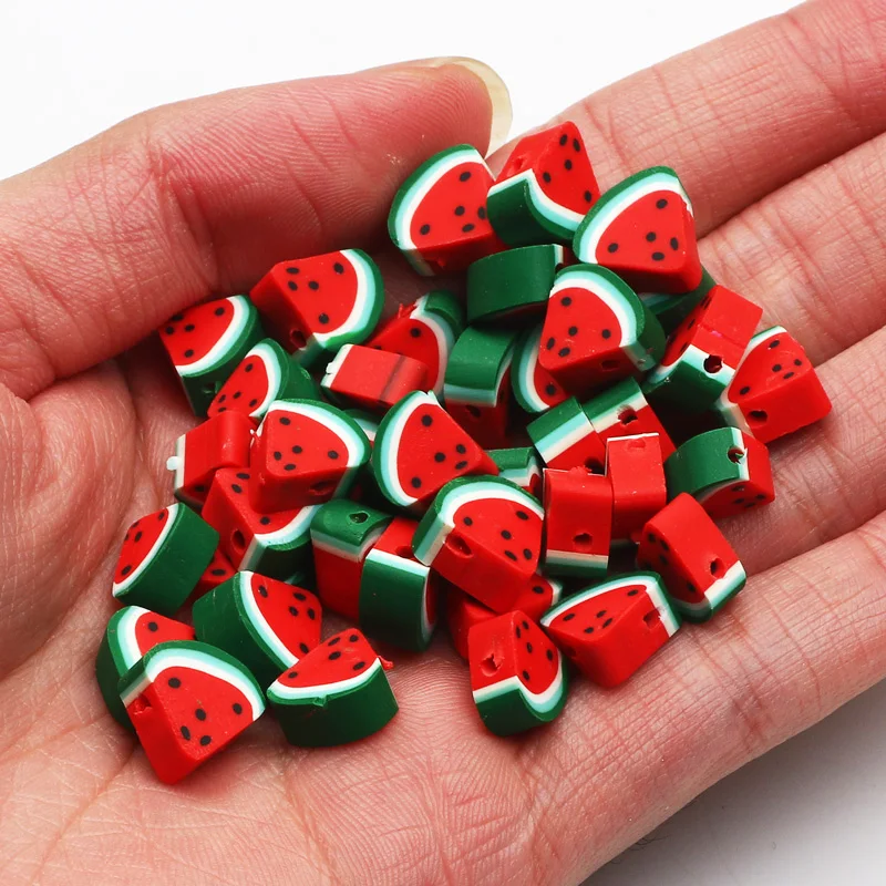 20/50/100pcs Watermelon Shape Polymer Clay Handmade Spacer Loose Beads for DIY Jewelry Making Bracelet Earrings Accessories